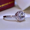925 Sterling Silver Excellent Cut Pass Diamond Very Sparkling Moissanite Rings