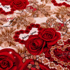 Super Soft Warm Fluffy Diamond Rose 4pcs Set Embroidery Curtain Bedding Set