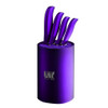 XYj Brand High Quality Ceramic Knife 3 Inch + 4 Inch + 5 Inch + 6 Inch Kitchen Knife + Purple Knife Block Stand 5 Piece Set