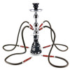 Hookah Set4 Hose Premium Hookah Shisha Set with Glass Vase Ceramic Bowl and Coal