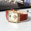 SEWOR Wrist Watch Automatic Mechanical Rectangle Shape Leather Man Watches