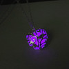 Glow in Dark 925 Silver Plated Heart Ocean Crystal Pendant Necklace Luminous