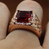 14K Rose Gold Fashion Ring for Women 18K Ruby Zircon Diamond Jewelry