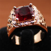 14K Rose Gold Fashion Ring for Women 18K Ruby Zircon Diamond Jewelry