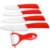 Behogar 5 PCS Ceramic Knife Set 4 Durable Lightweight Knife 1 Peeler with Storage Holder for Sashimi Fruit Vegetable Sausages