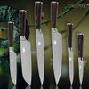 XYJ Kitchen knives chef slicing santoku utility pariing damascus veins stainless steel knives color wood handle cooking tools