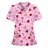 Printed Pattern Hospital Dental Nurse's Shirt Scrubs Drugstore Staff Coat Top