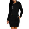 Women Hooded Dress Casual Ladies Long Sleeve Sweater Pullover Jumper Tops