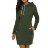 Women Hooded Dress Casual Ladies Long Sleeve Sweater Pullover Jumper Tops