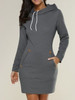 Women Hooded Dress Casual Ladies Long Sleeve Sweater Pullover Jumper Tops