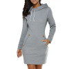 Women Hooded Dress Casual Ladies Long Sleeve Sweater Pullover Jumper Tops