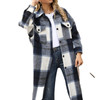 Womens Wool Blended Jacket and Coat Buttons Pockets Long Sleeve Coat