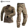 HAN WILD Tactical Uniform / Camouflage Shirt +tactical Pants / Hiking Clothing