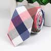 Men's Plaid Necktie Casual Tartan Suit Bowknots Ties Male Cotton Skinny Slim Tie