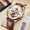 Lige Men Mechanical Watches Tourbillon Waterproof Leather Strap Automatic Watch