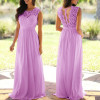 Women's Round Neck Sexy Lace Dress Bridesmaid Dresses Chiffon Dress for Women