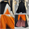 Women's Elegant Knit Gradient Patchwork Long Sleeved Waistband Midi Dress