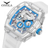 ONOLA Fashion Transparent Sports Chronograph Men Water Resist Quartz Watches