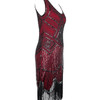 Women's 1920s Vintage Sequin Full Fringed Flapper Dress 20s Great Gatsby Dress