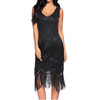 Women's 1920s Vintage Sequin Full Fringed Flapper Dress 20s Great Gatsby Dress