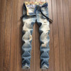 Men Jeans Casual Denim Straight Hole Retro Old Beggar Design Trend Trousers