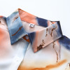 Turn Down Collar Tie Dye Print Vintage Style Satin Women's Blouses and Shirts