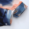 Turn Down Collar Tie Dye Print Vintage Style Satin Women's Blouses and Shirts