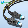 3DLED 100W Fast Charge Type C to USB Cable for MacBook iPad Samsung Charger Cord