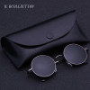 R.BCOLLECTION Steampunk Round Sunglasses Men Women Anti-UV Polarized Metal Frame Retro Sun Glasses Mirror gafas de sol 801