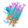 11pcs 3D Mermaid Cosmetic Brushes Eyeshadow Eyeliner Blush