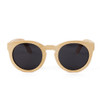 BerWer round design bamboo sunglasses with color lens and sunglasses bag and cloth