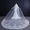 Bride Veil Chapel Wedding Veil with Sequined French Lace Sweeping Bottom Veil