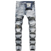 Skinny Ripped Damage Trousers Scratch Distressed Denim Men's Jean Pant