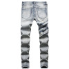 Skinny Ripped Damage Trousers Scratch Distressed Denim Men's Jean Pant