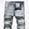 Skinny Ripped Damage Trousers Scratch Distressed Denim Men's Jean Pant