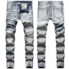 Skinny Ripped Damage Trousers Scratch Distressed Denim Men's Jean Pant