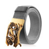 New Braided Strap Belt Adjustable Automatic Alloy Buckle Nylon Men Belt