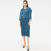 Women's Sexy Shawl Pleated Skirt Slim Fit Long Sleeve Large Wrapped Hip Dress