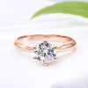 1ct Rose Gold Plated Rings 925 Sterling Silver Rings Moissanite Rings for Women