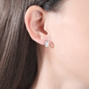 Chunky Gold Plated Tiny CZ Earing Metal 18K Woman Clip on Heart Earring Hoop