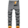 Mens Jeans Winter Thermal Warm Plus Fleece Jeans High Quality Denim Pants
