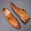 New Pointed Toe crocodile Grain Leather Business Large Size Men's Leather Shoes