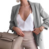 Autumn Coat Pocket Women's Cardigan Jacket Solid Fashion Lapel Slim Blazer Coat