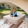 Built in Electric Pump One Click Airbed PVC Flocking Surface Inflatable Mattress
