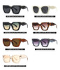 Polygon Frame Uv400 Resin Lens Oculus Shades Unisex Style Thick Legs Sunglasses