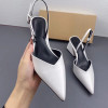 Talons Haut Sexy Escarpins White Fashion Women Closed Toe Chunky Block Heels