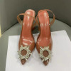 Women Shoes Silver Rhinestone Blue Purple Green Clear Heels for Women