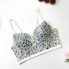 Ladies Rhinestone Bra Top Ladies Bra Female Belly Dancing Bar Bra for Women
