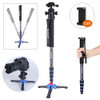 Manbily C-222 Carbon fiber Portable Professional DSLR Camera Monopod &amp; M1 Tripod Base &amp; KB-0 Aluminum Tripod Ball Head Max:65"