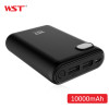 WST 10000mAh LED Digital Display Protable Powerbank 20650 Leisure Style Simple External Battery Pack